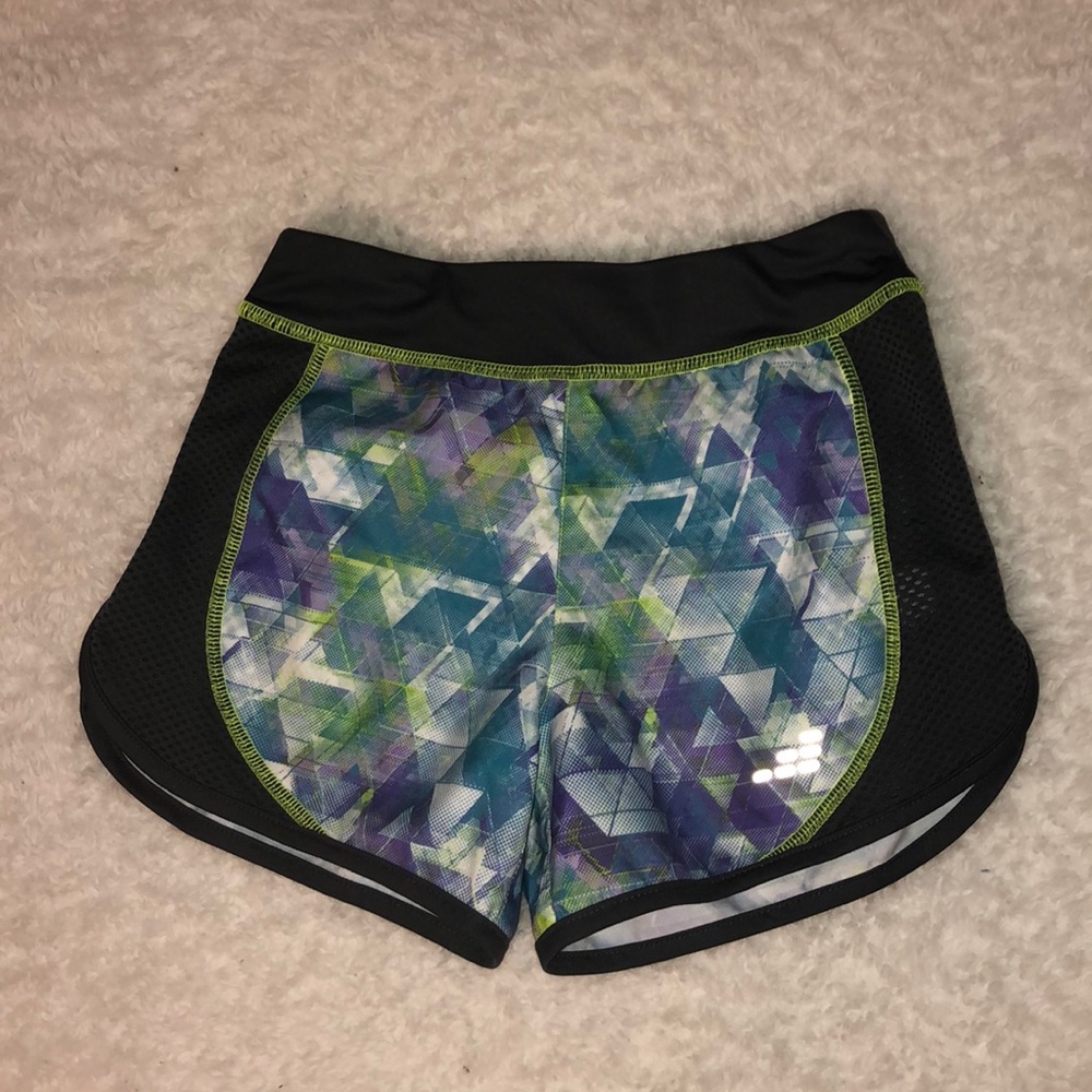 girls multicolored running shorts